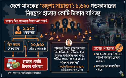 দেশে ১,৬২০ গডফাদারের নিয়ন্ত্রণে মাদকের 'অদৃশ্য সাম্রাজ্য'