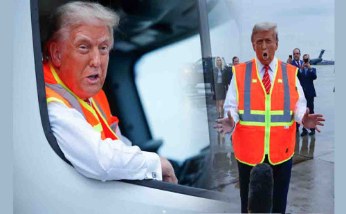 পরিচ্ছন্নতাকর্মীর বেশে ডোনাল্ড ট্রাম্প