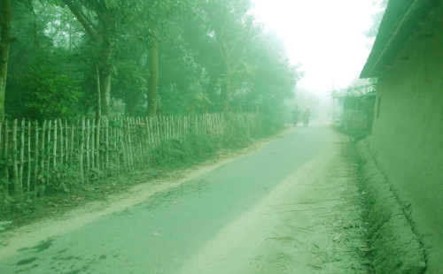 কুয়াশাচ্ছন্ন আত্রাই  জেঁকে বসেছে শীত