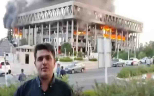 ইরানের রাষ্ট্রীয় টিভি ভবনে ইসরায়েলের ক্ষেপণাস্ত্র হামলা